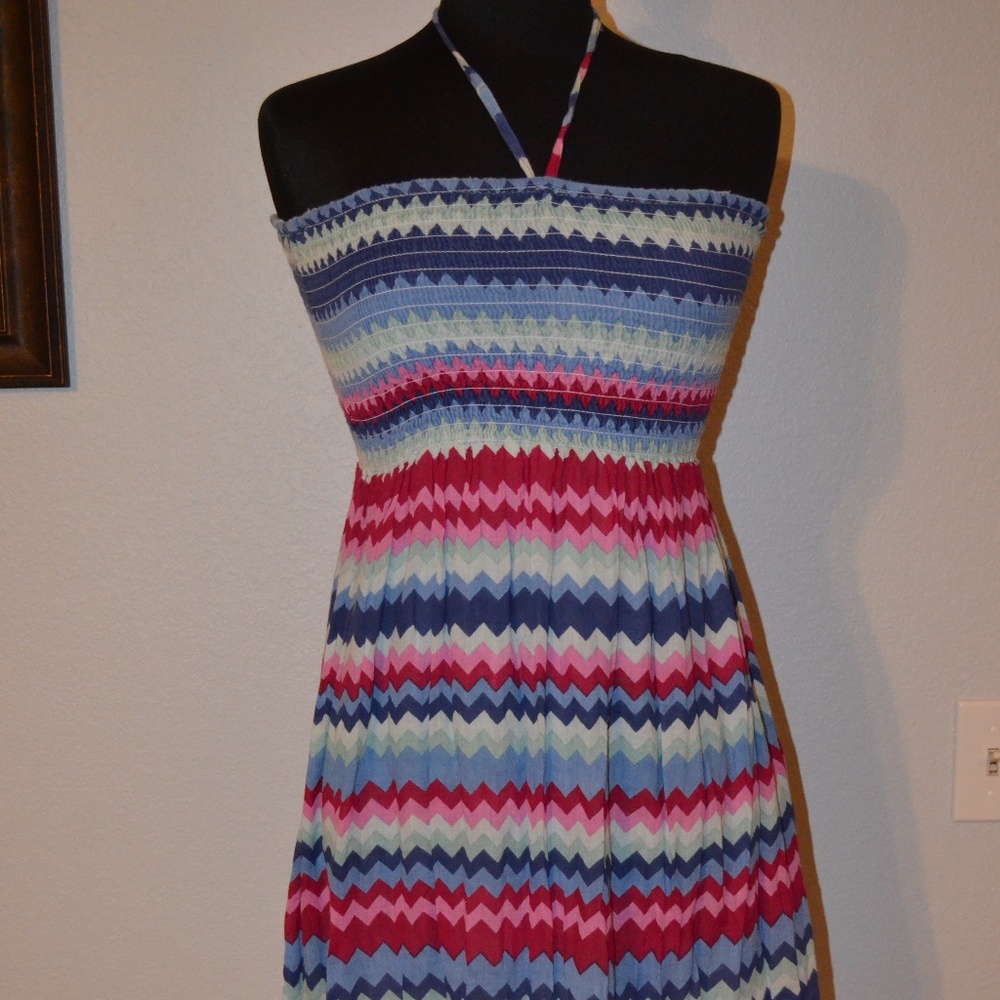 KNEE DRESS SIZE M MULTICOLOR  100%COTTON   B2